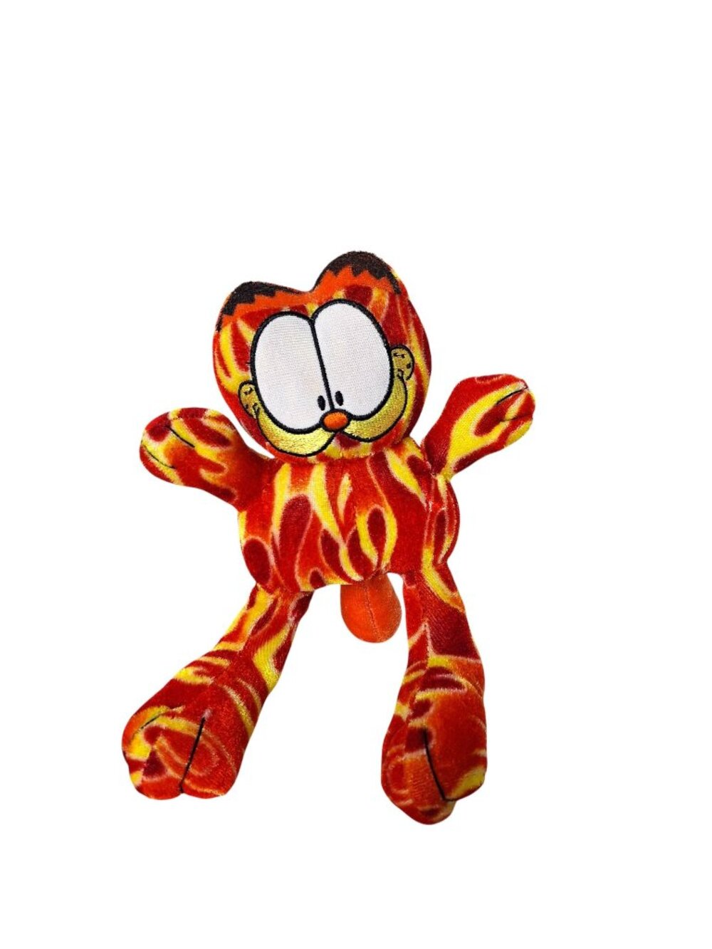 Toy Factory Garfield Fire Flame Stuffed Animal Orange Yellow Cat Plush 10"